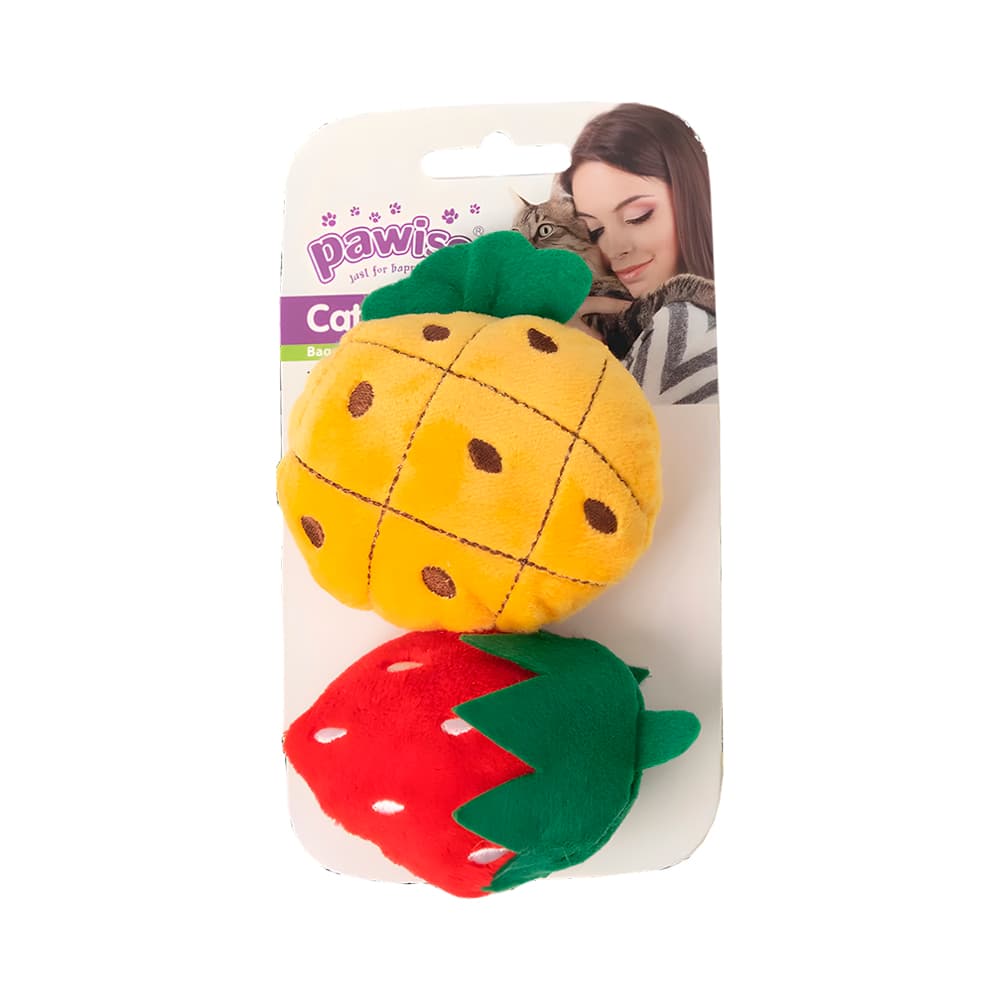 Anúncio: JUGUETE PARA MASCOTA PAWISE 27813 MEOW MEOW LIFE PELUCHE DE PIÑA Y FRESA 2 PIEZAS