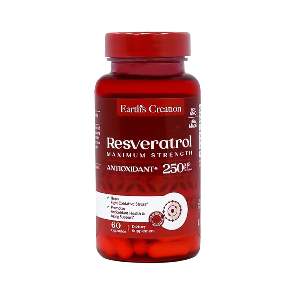 Anúncio: VITAMINA EARTH'S CREATIONS RESVERATROL 250MG 60 CÁPSULAS