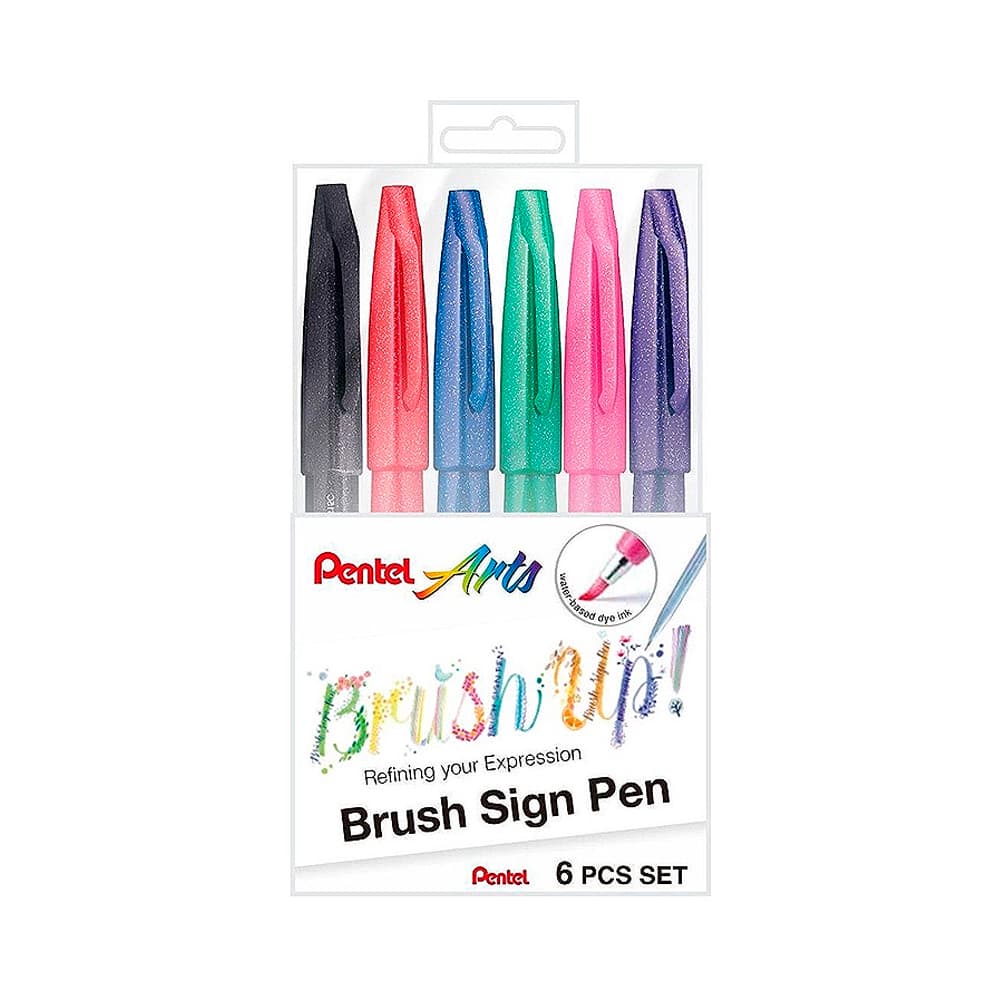 Anúncio: MARCADOR ROTULADOR PENTEL ARTS BRUSH SIGN PEN 161336 6 UNIDADES