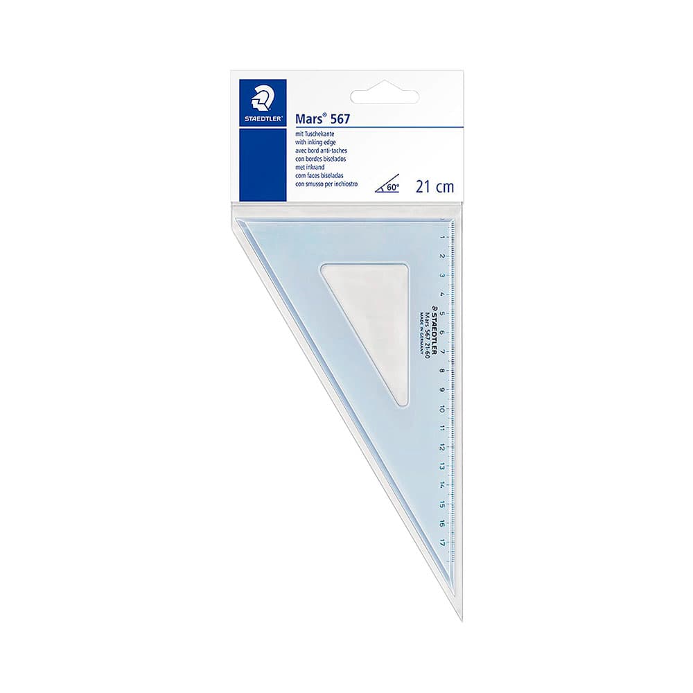 Anúncio: REGLA ESCUADRA STAEDTLER MARS 567 21-60 21 CM AZUL TRANSPARENTE