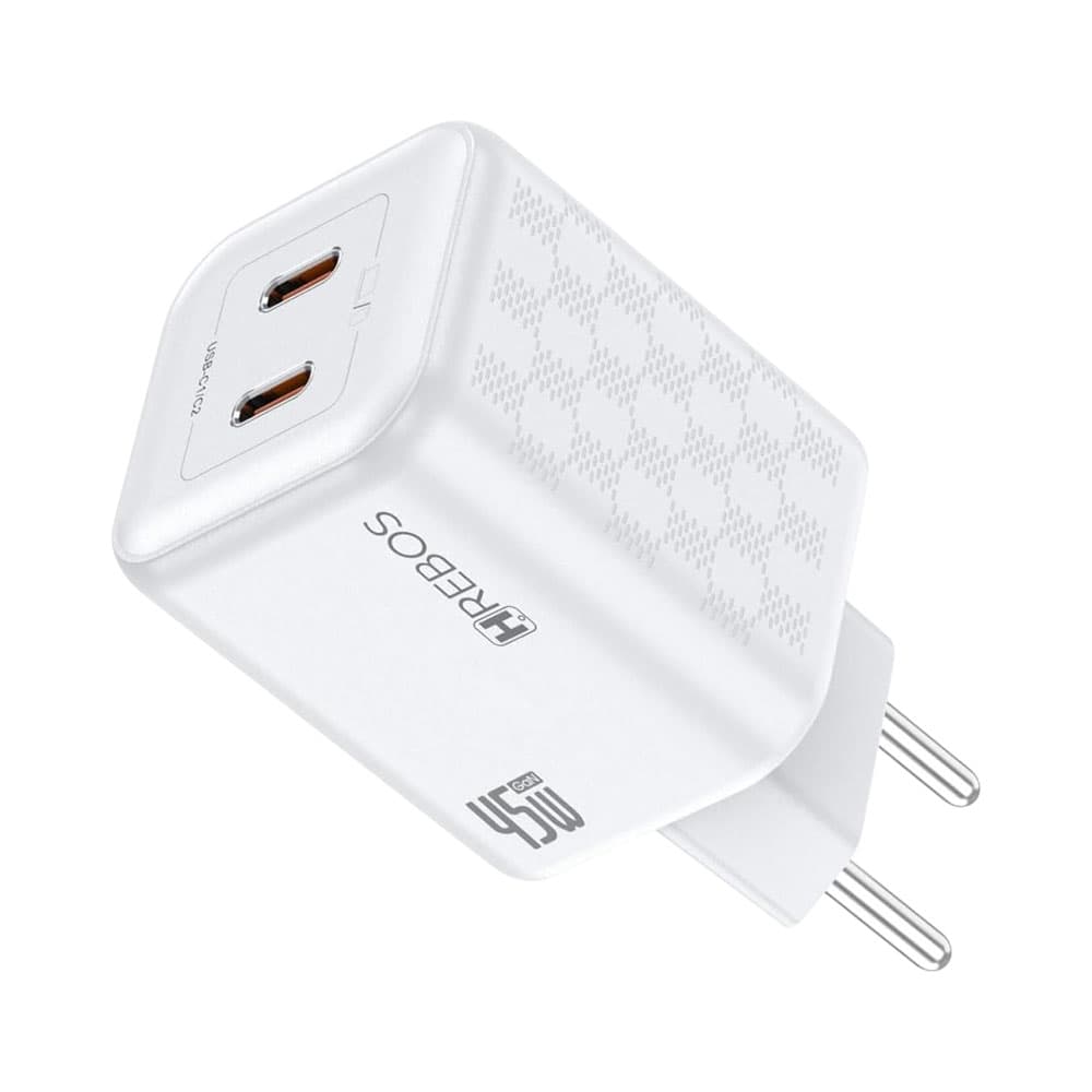 Anúncio: CARGADOR TURBO HREBOS CRG-218 C-C 45W WHITE