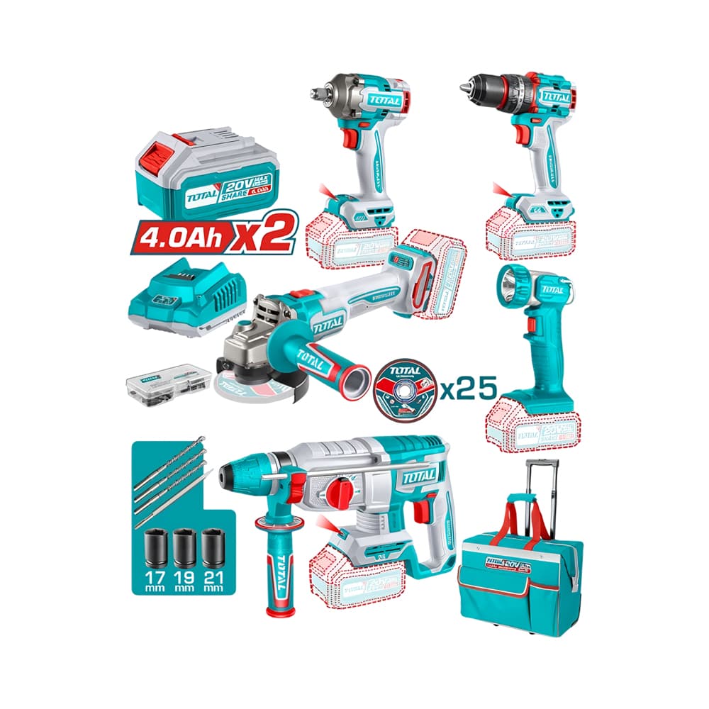 Anúncio: SET DE HERRAMIENTAS INDUSTRIALES TOTAL 20V TCKLI20592 5 PIEZAS