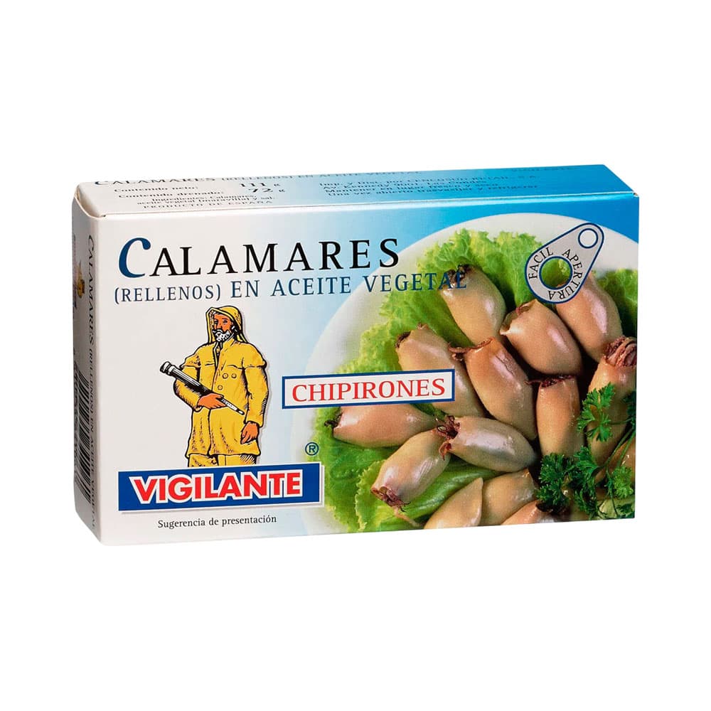 Anúncio: CALAMARES RELLENOS VIGILANTE EN ACEITE VEGETAL 111G