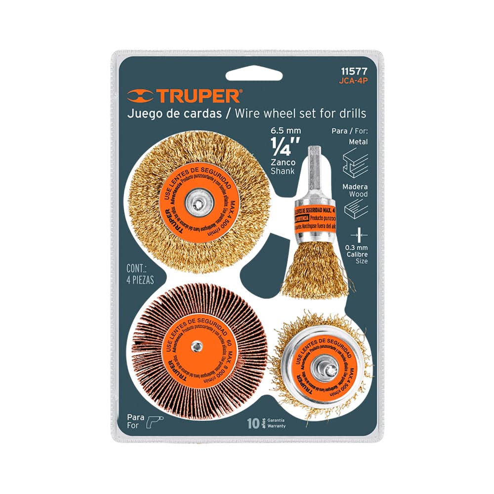 Anúncio: KIT DE CEPILLO DE ALAMBRE TRUPER 11577 4 PIEZAS
