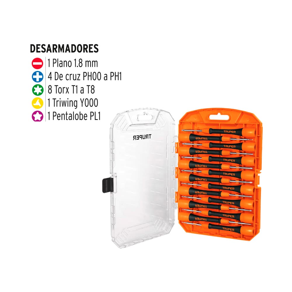 Anúncio: KIT DE DESTORNILLADORES DE PRECISIÓN TRUPER 14205 15 PIEZAS