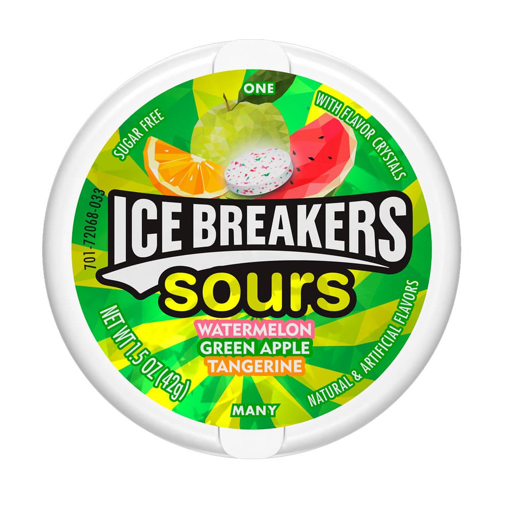 Anúncio: CARAMELO ICE BREAKERS SUGAR FREE SOURS MIXED 42GR