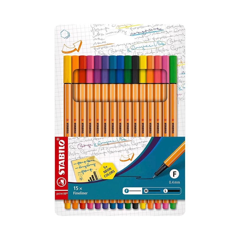 Anúncio: BOLÍGRAFO ROTULADOR STABILO FINELINER POINT 88 8815-1 0.4MM 15 UNIDADES