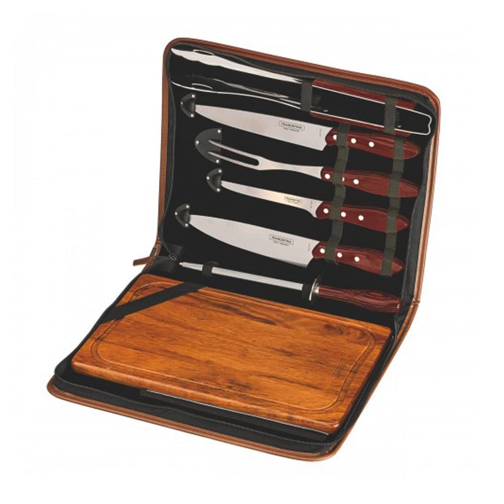 Anúncio: KIT PARA ASADO TRAMONTINA 21198/765 8 PIEZAS CON ESTUCHE