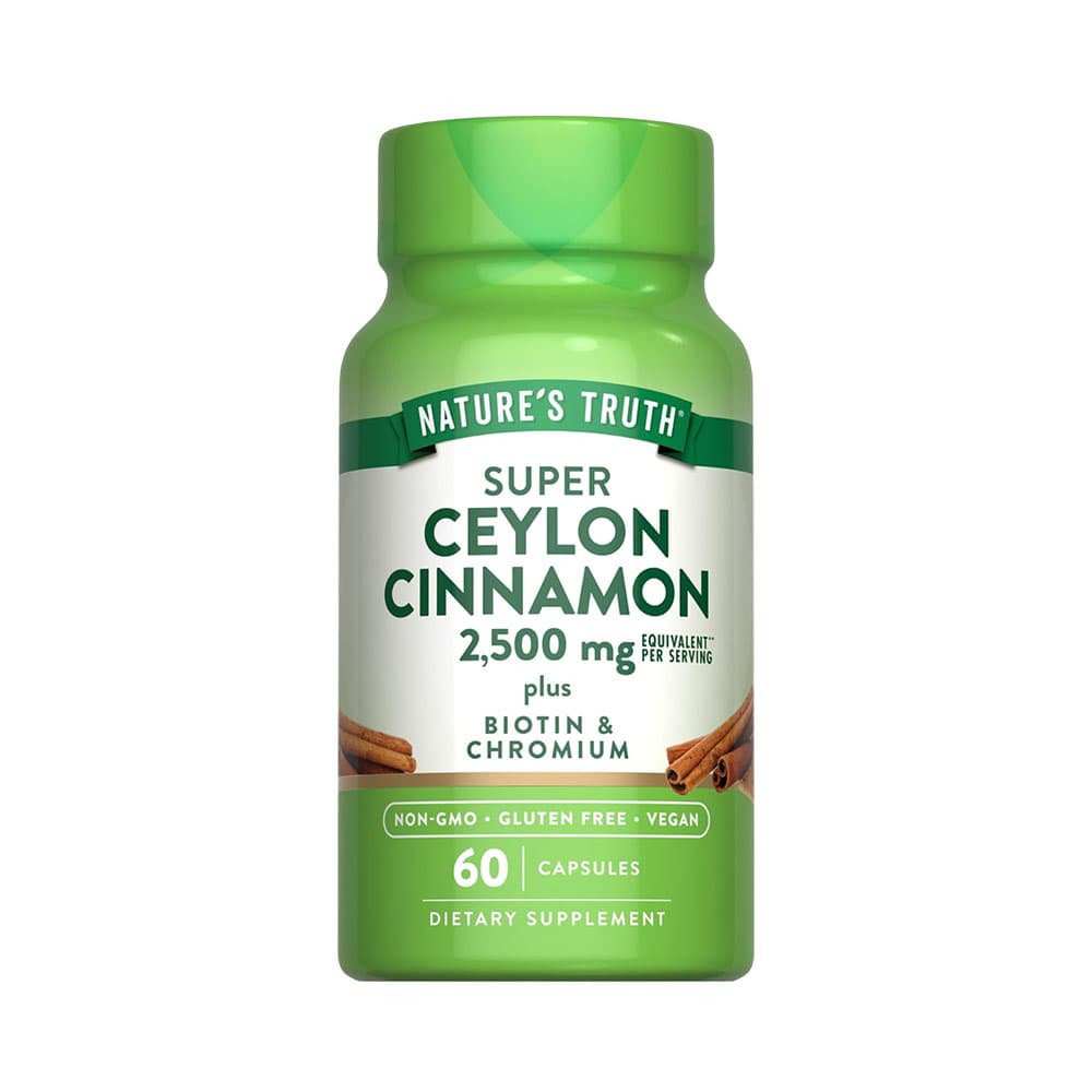 Anúncio: VITAMINA NATURE'S TRUTH SUPER CEYLON CINNAMON PLUS BIOTIN & CHROMIUM 2500MG 60 CÁPSULAS