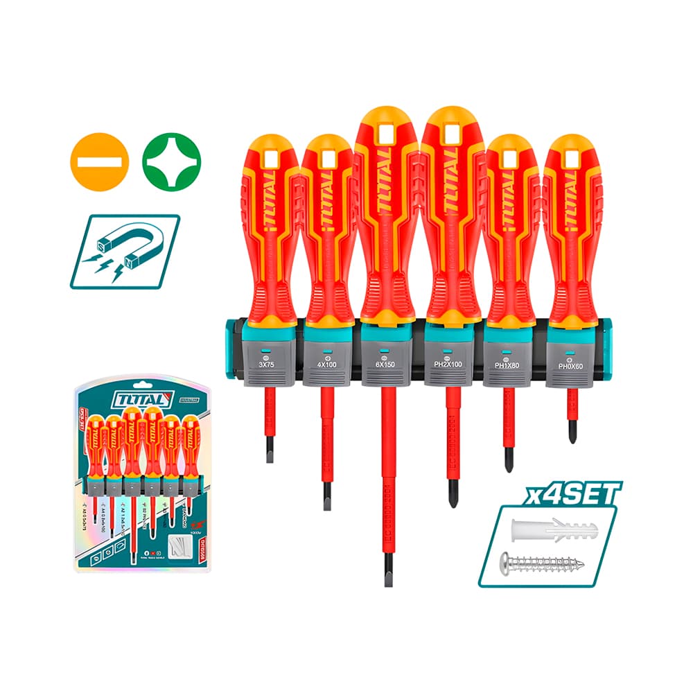 Anúncio: KIT DE DESTORNILLADORES AISLADOS TOTAL THTIS566 1000V 6 PIEZAS