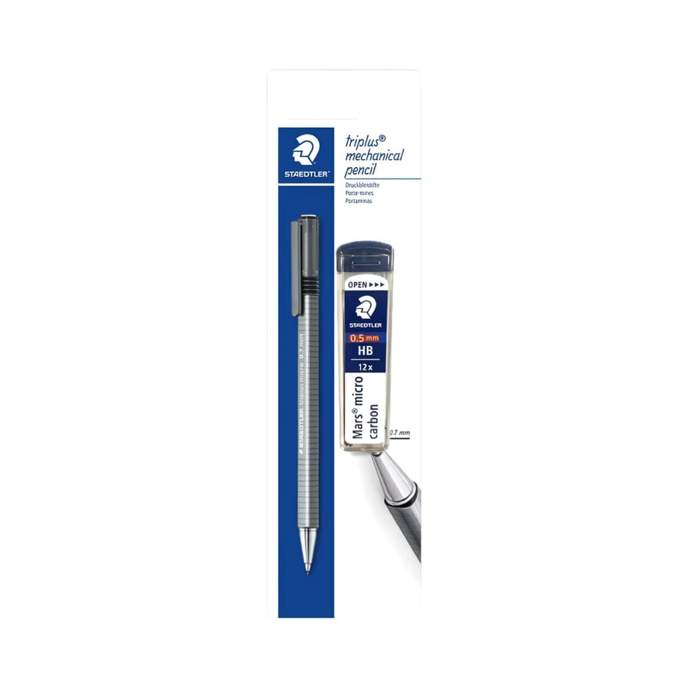 Anúncio: PORTAMINAS TRIPLUS MECÁNICO STAEDTLER 77425BK25D 0.5 MM GRIS