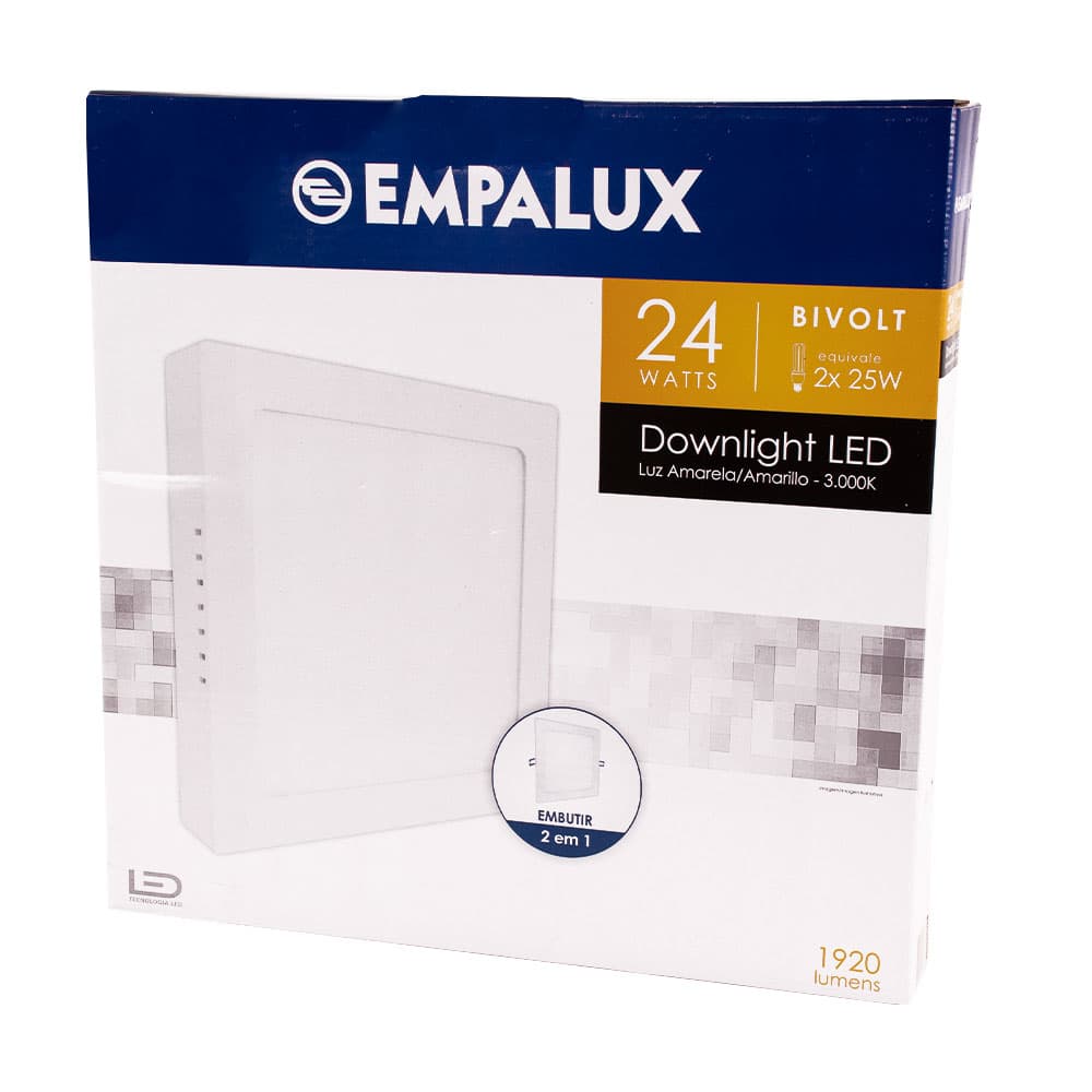 Anúncio: PANEL EMPALUX 32403 24W BIVOLT LUZ CALIDA LED CUADRADO
