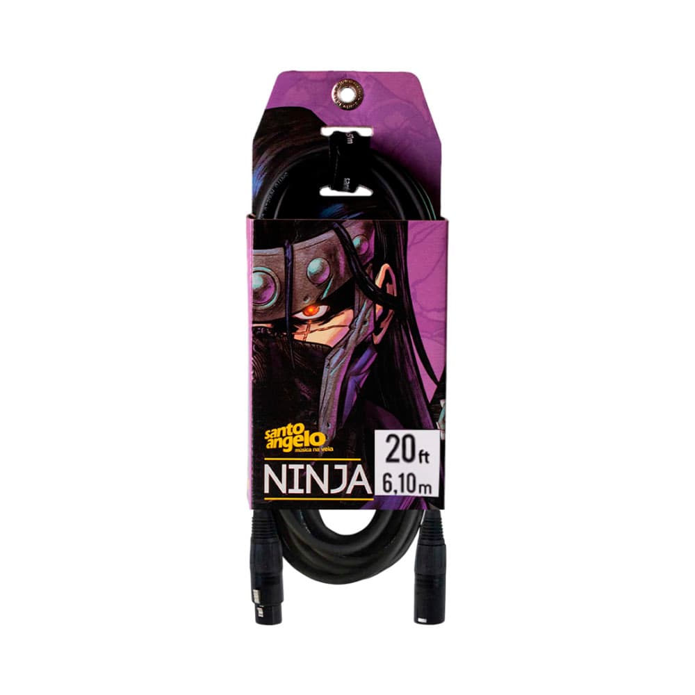 Anúncio: CABLE DE MICRÓFONO SANTO ANGELO 20FT NINJA LW XRL A XRL 6.10M NEGRO