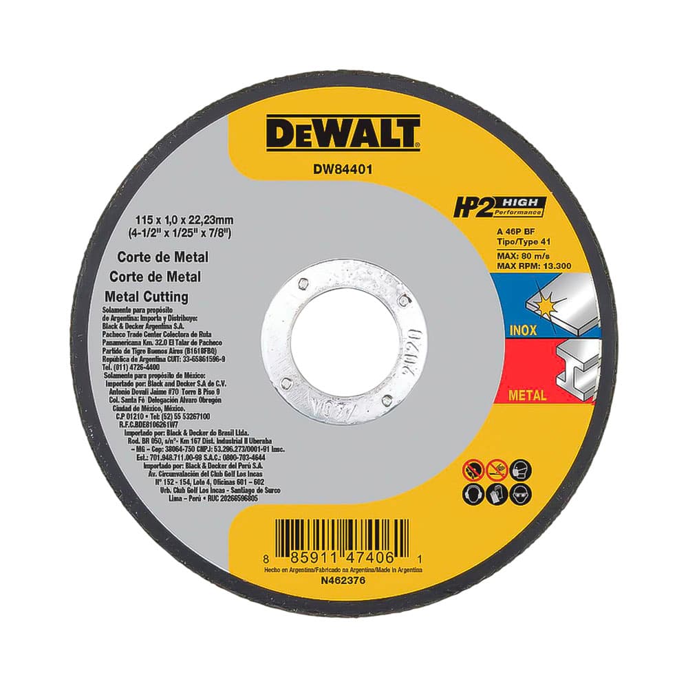 Anúncio: DISCO PARA METAL FINO DEWALT DW84401 115MM