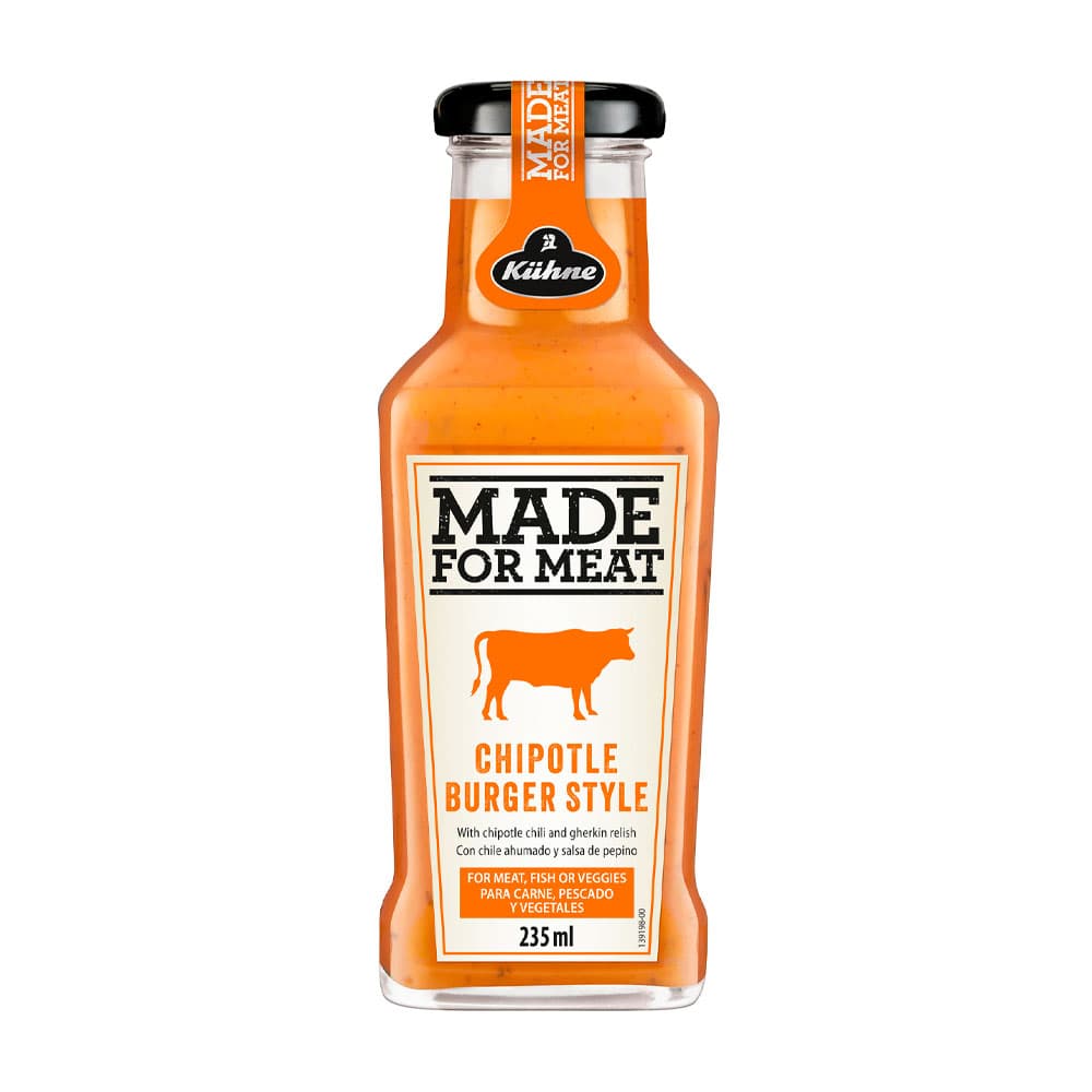 Anúncio: SALSA KUHNE MADE FOR MEAT CHIPOTLE BURGER 235ML