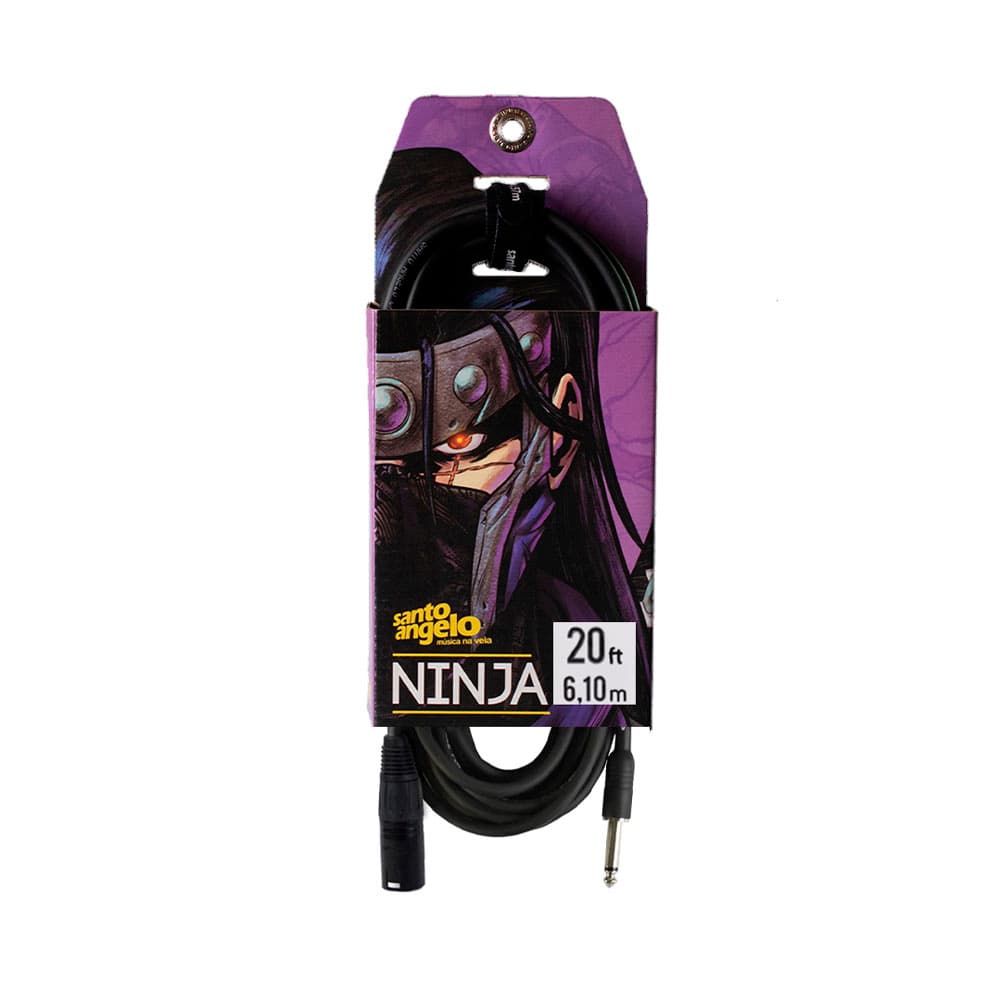 Anúncio: CABLE DE MICRÓFONO SANTO ANGELO 20FT NINJA NM XRL A P10 6.10M NEGRO