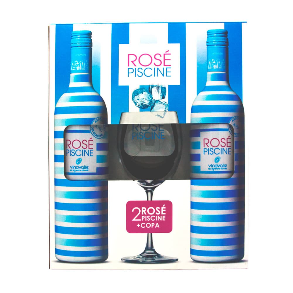 Anúncio: VINO ROSÉ PISCINE KIT  2 BOTELLAS 750ML + 1 COPA
