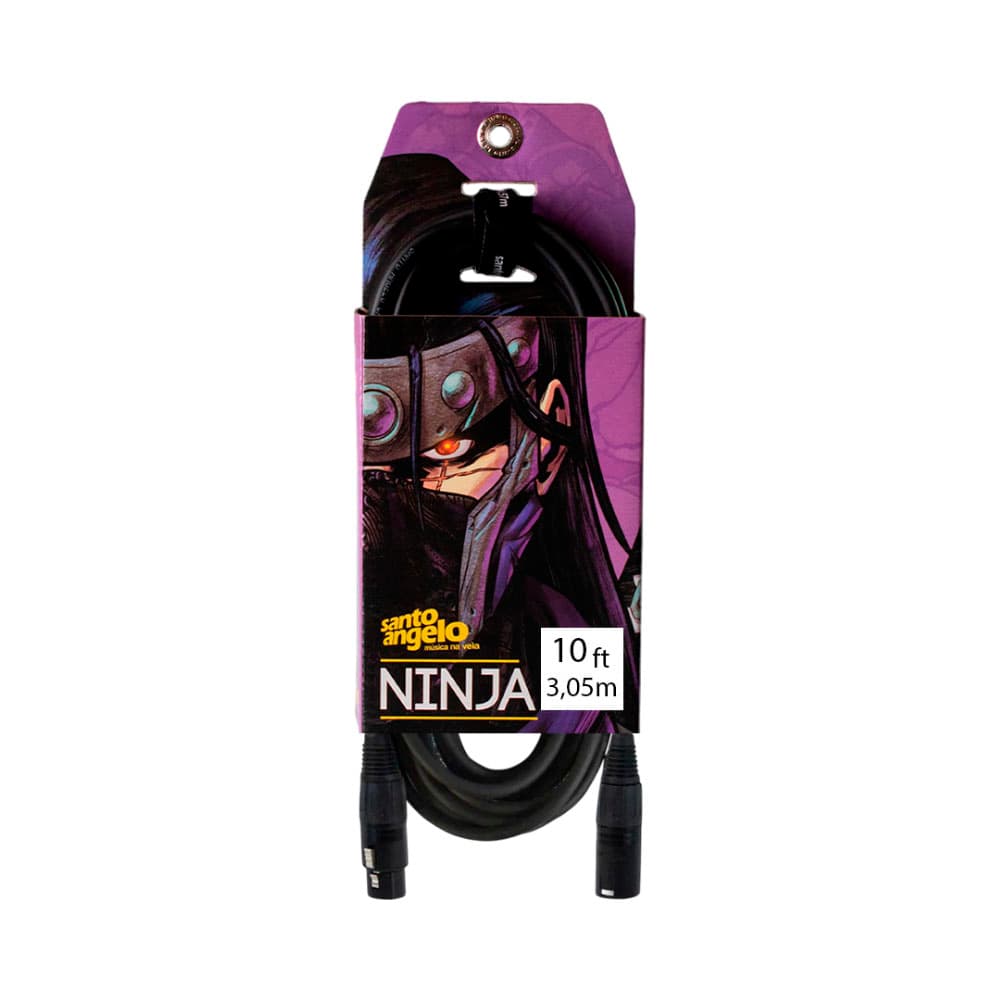 Anúncio: CABLE DE MICRÓFONO SANTO ANGELO 10FT NINJA LW XRL A XRL 3.05M NEGRO