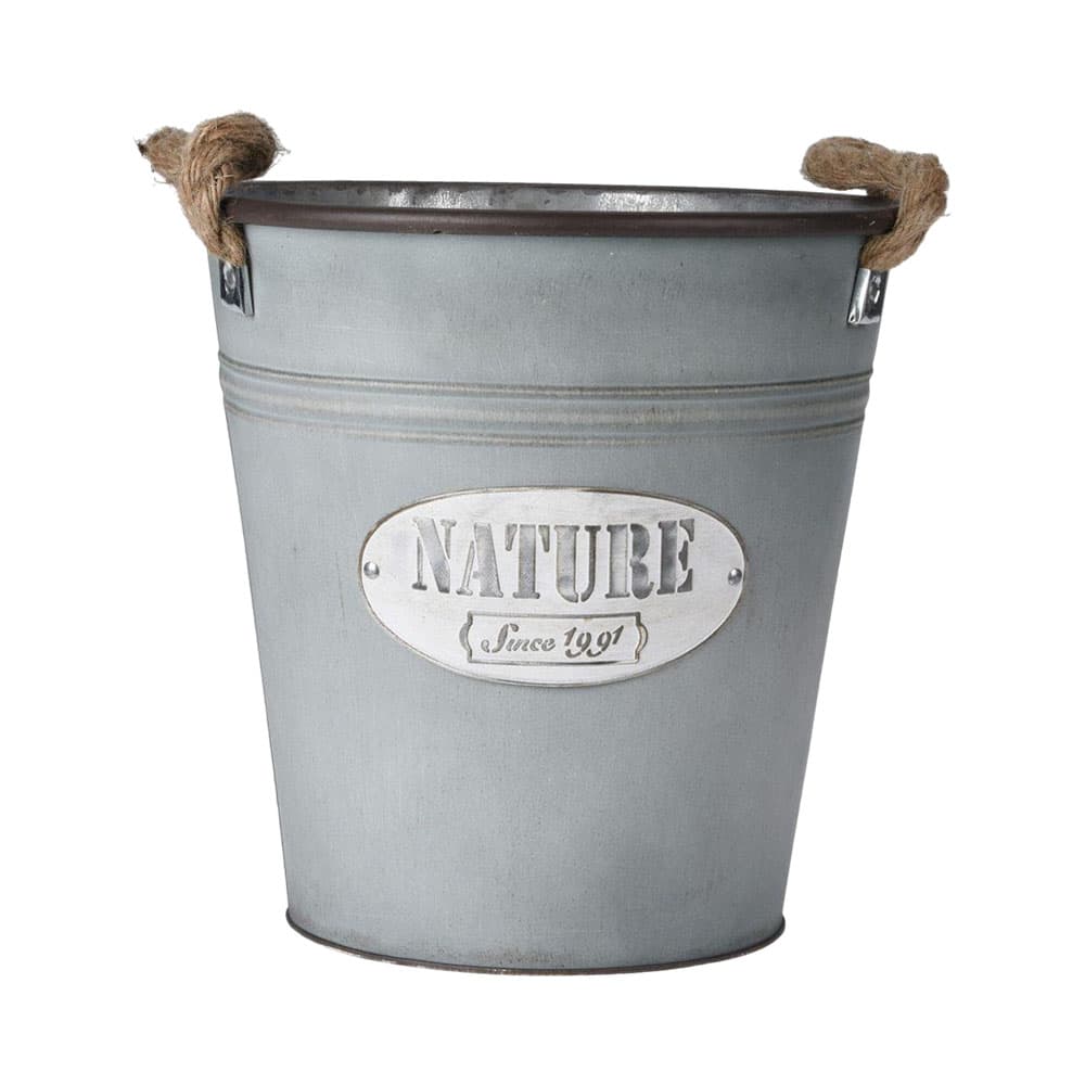 Anúncio: MACETA DE METAL KPM CON ASAS 031131 26 X 26 CM GRIS