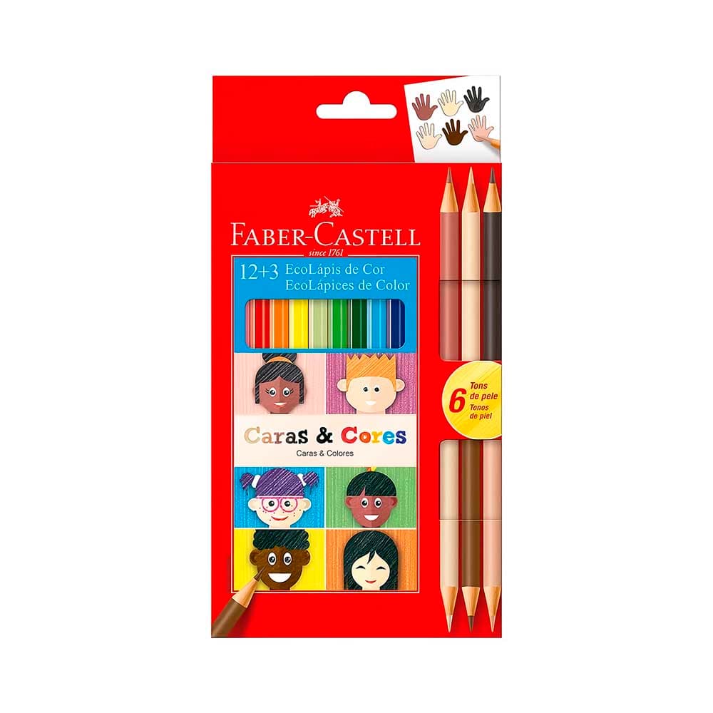 Anúncio: ECOLÁPICES DE COLOR FABER CASTELL CARAS Y COLORES 120112CC 12 + 3 UNIDADES