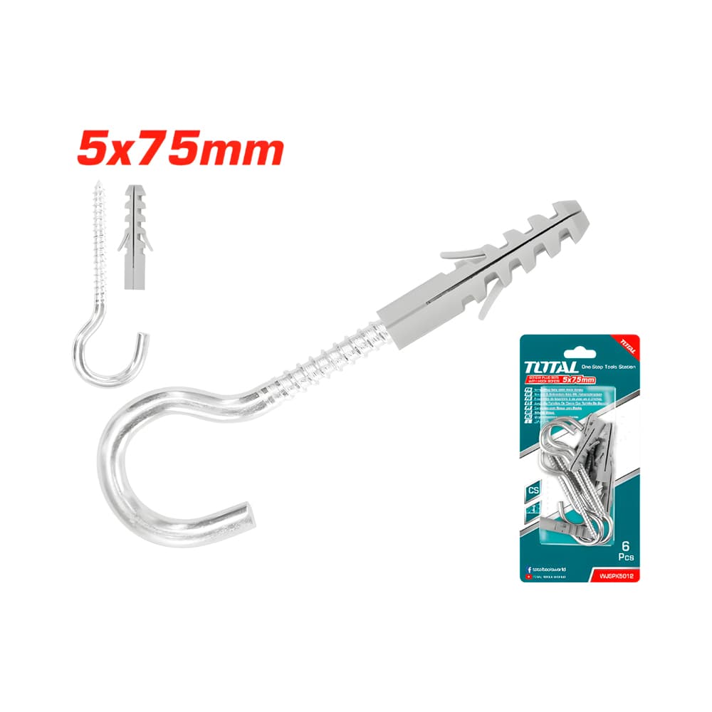 Anúncio: KIT DE TORNILLO DE GANCHO CON TARUGO TOTAL WJSPK5012 6 PIEZAS