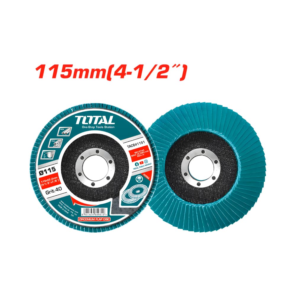 Anúncio: DISCOS FLAP DE ZIRCONIO TOTAL TAC641152 11.5CM