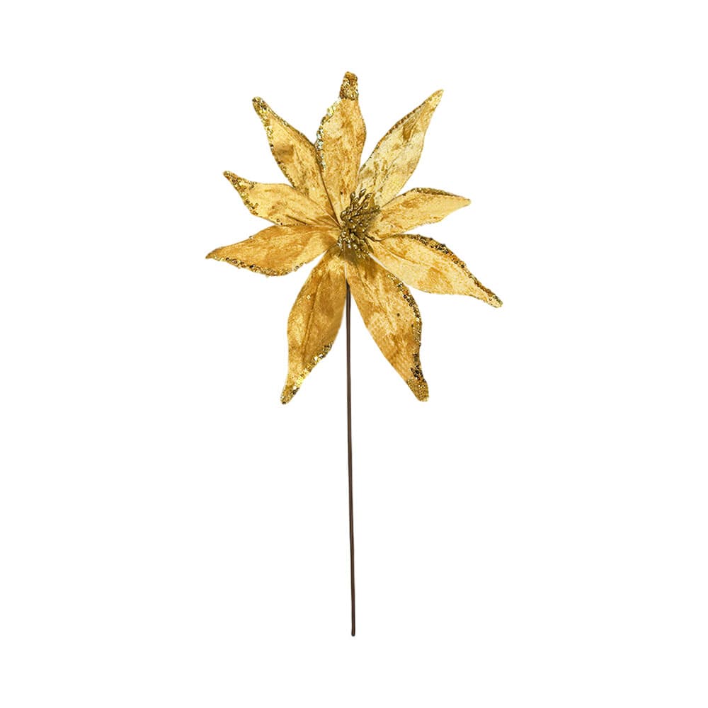 Anúncio: FLOR NAVIDEÑA MIRO 831-AMX020-539B 34 X 50 CM DORADO
