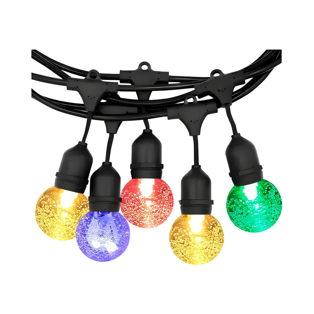 Anúncio: GUIRNALDA DE LUCES LED PROLONGABLE ECOVILLE EV50-QP-1 RGB IP65 5M 10 GLOBO LED