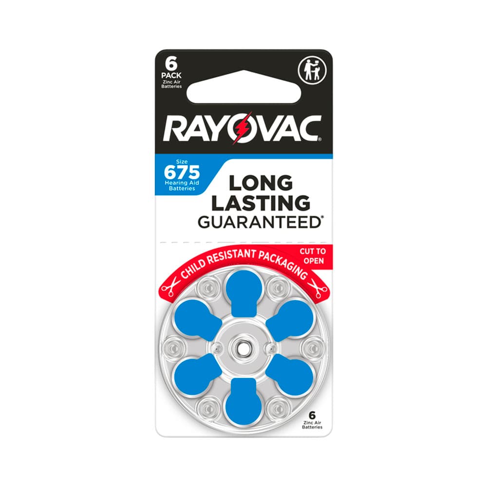 Anúncio: PILAS PARA AUDÍFONOS RAYOVAC ZINC-AIRE 675 1.45V 675CR-6ROVUS 6 PIEZAS