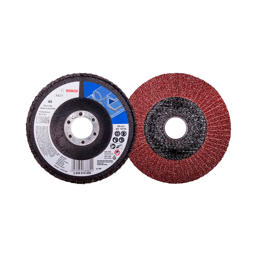 Anúncio: DISCOS FLAP BOSCH 2608.619.906-000 X421 ÓXIDO ALUMINIO 11.5CM