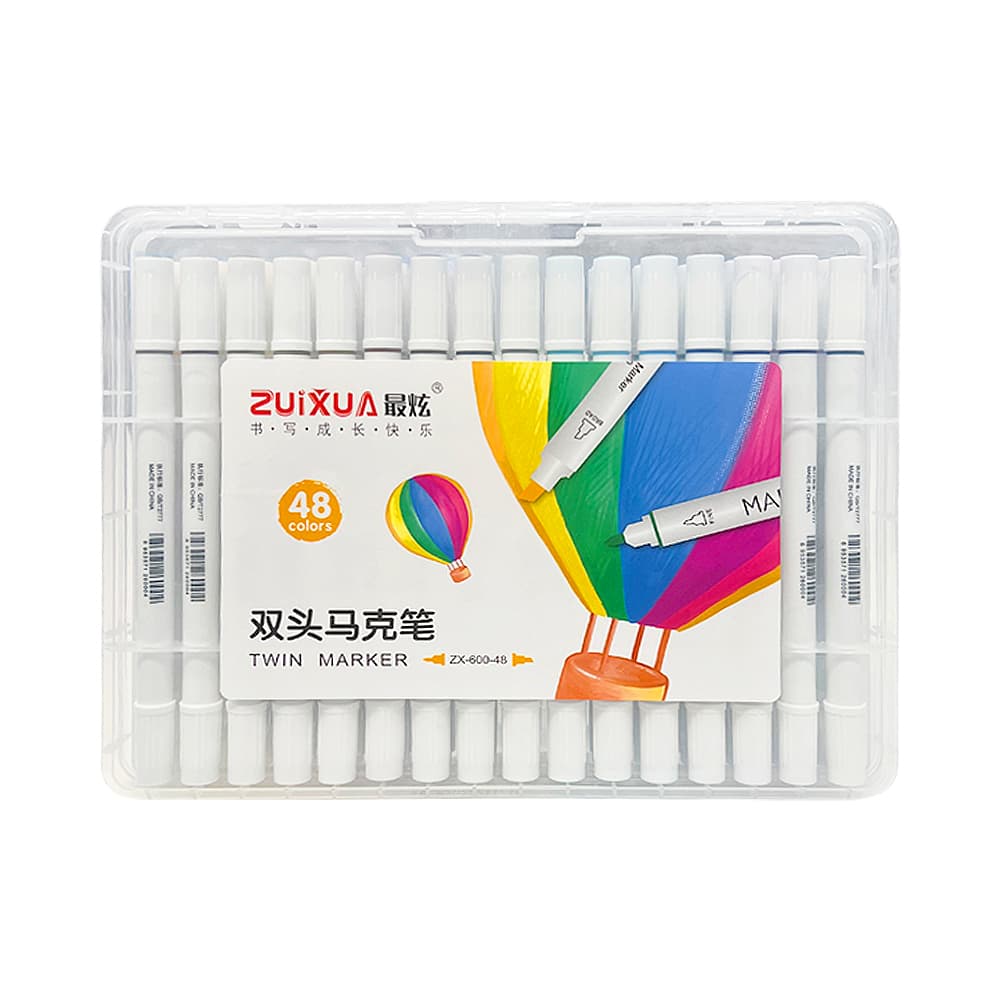 Anúncio: MARCADOR ZUIXUA TWIN MARKER DOBLE PUNTA ZX-600-48 48 UNIDADES