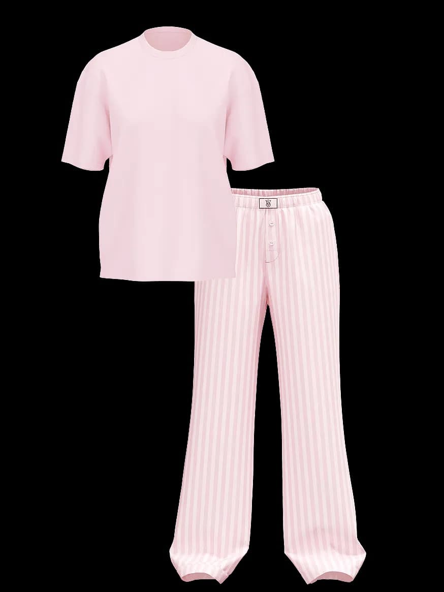 Anúncio: Victoria's Secret Pijama C/pantalon Raya Brillo Rosa 36014827 (t)xs