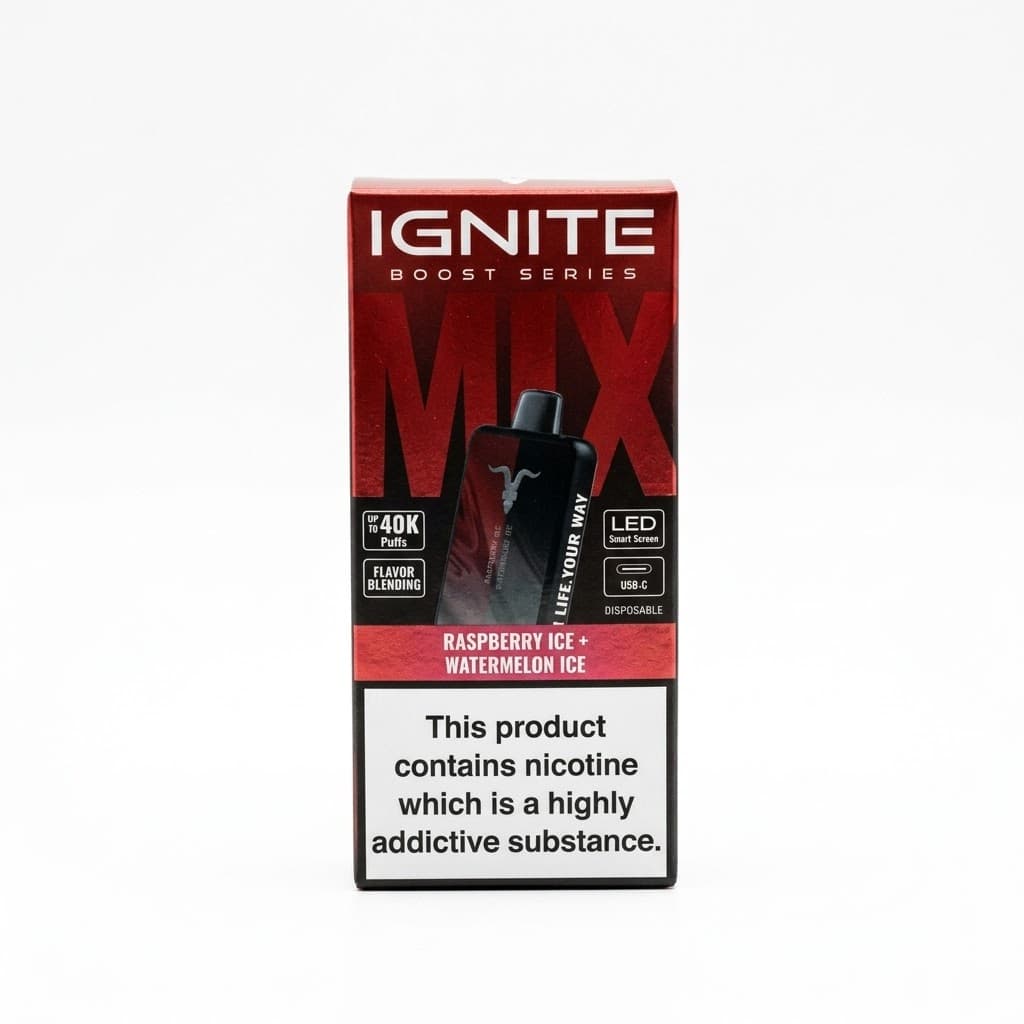 Anúncio: Ignite Vaper Desechable Mix Boost Series 40K Raspberry Ice/watermelon Ice