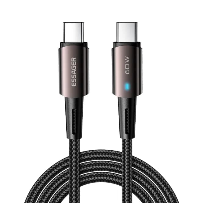 Anúncio: Essager Cable EXCTT2-CGA12 USB-C A USB-C 60W 2M Brown
