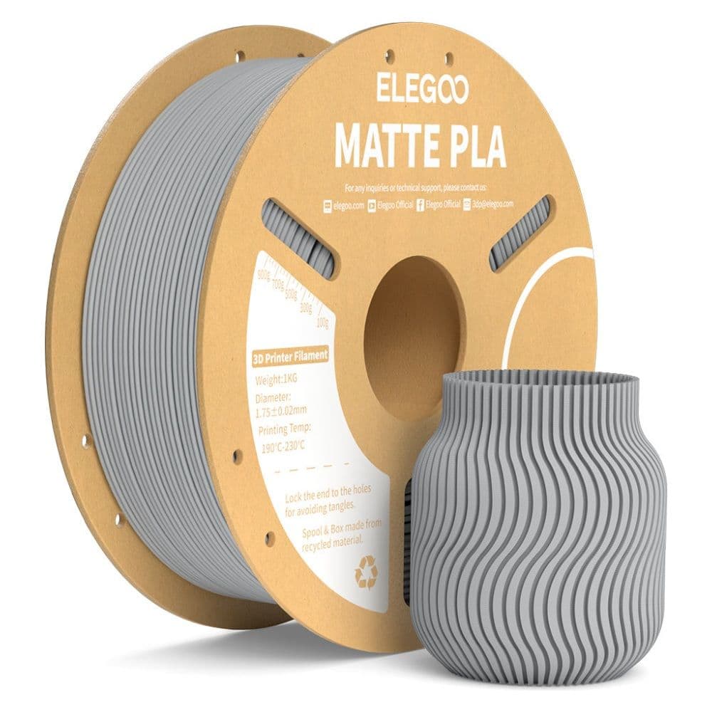 Anúncio: Elegoo Filamento P/impresora 3D Pla Matte Grey 1KG/1.75MM