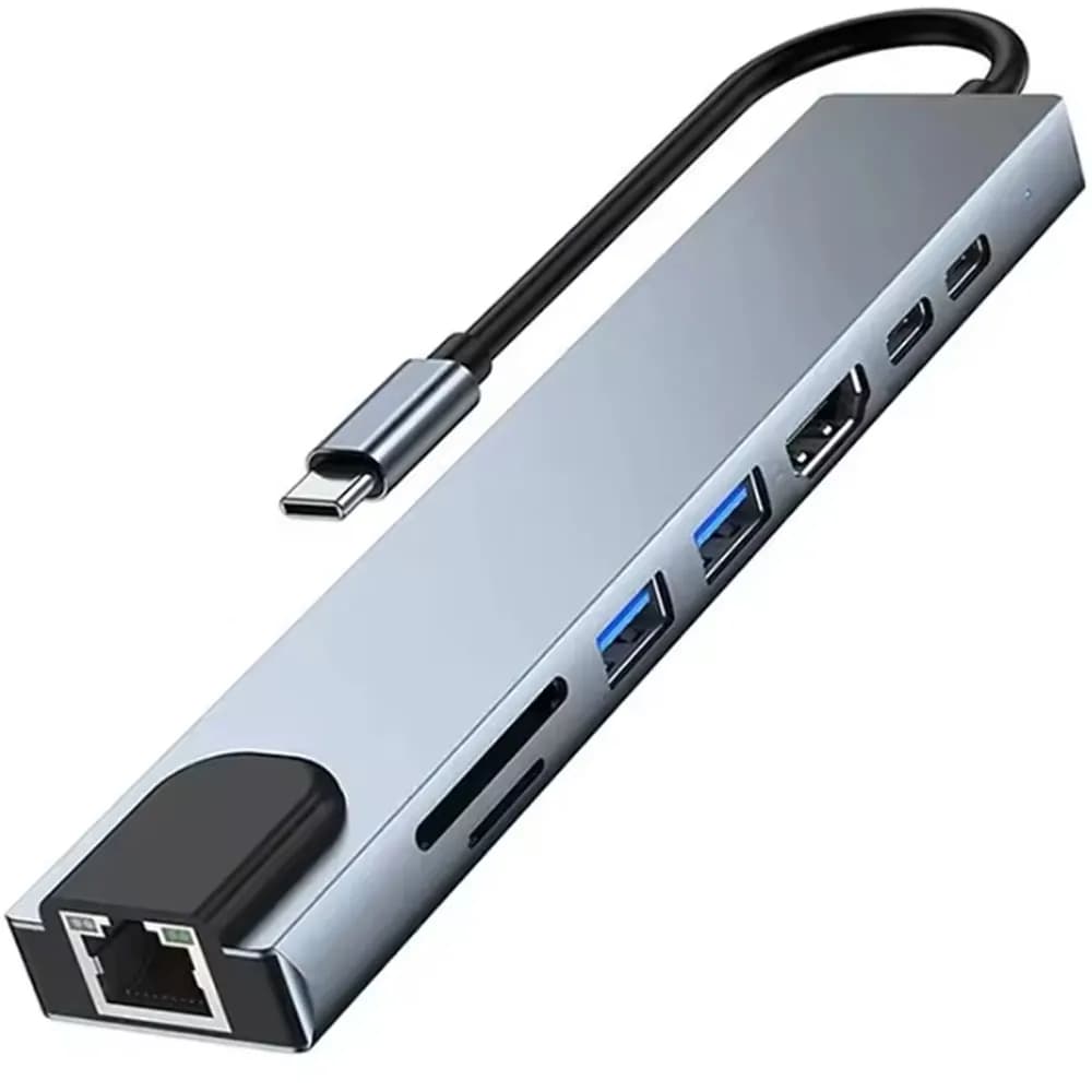 Anúncio: Trove Hub USB-C 8EN1 USB/USB-C/HDMI/SD/TF/RJ45 1000MBPS Gray