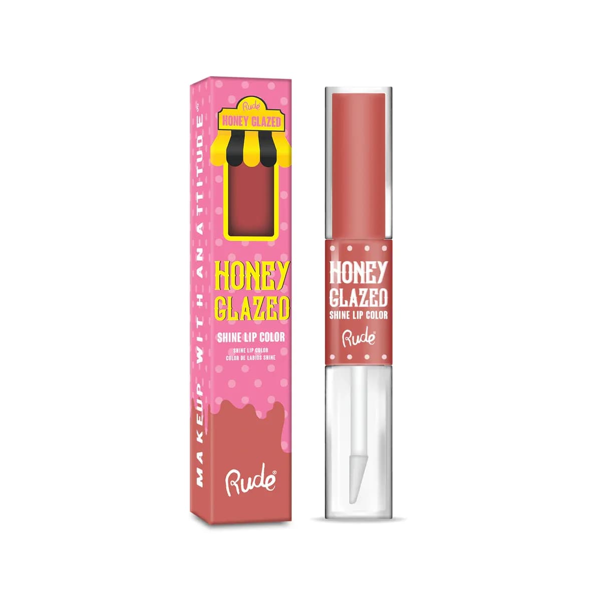 Anúncio: Rude Labial Liq. Honey Glazed Shine Lip Color 2EN1 Crullers