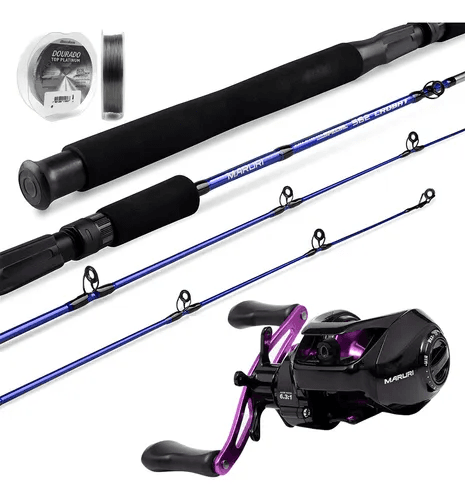 Anúncio: Top Fishing Kit Vara Power 4000 10-20LB 1.65M+MOLINETE 4000 Purple