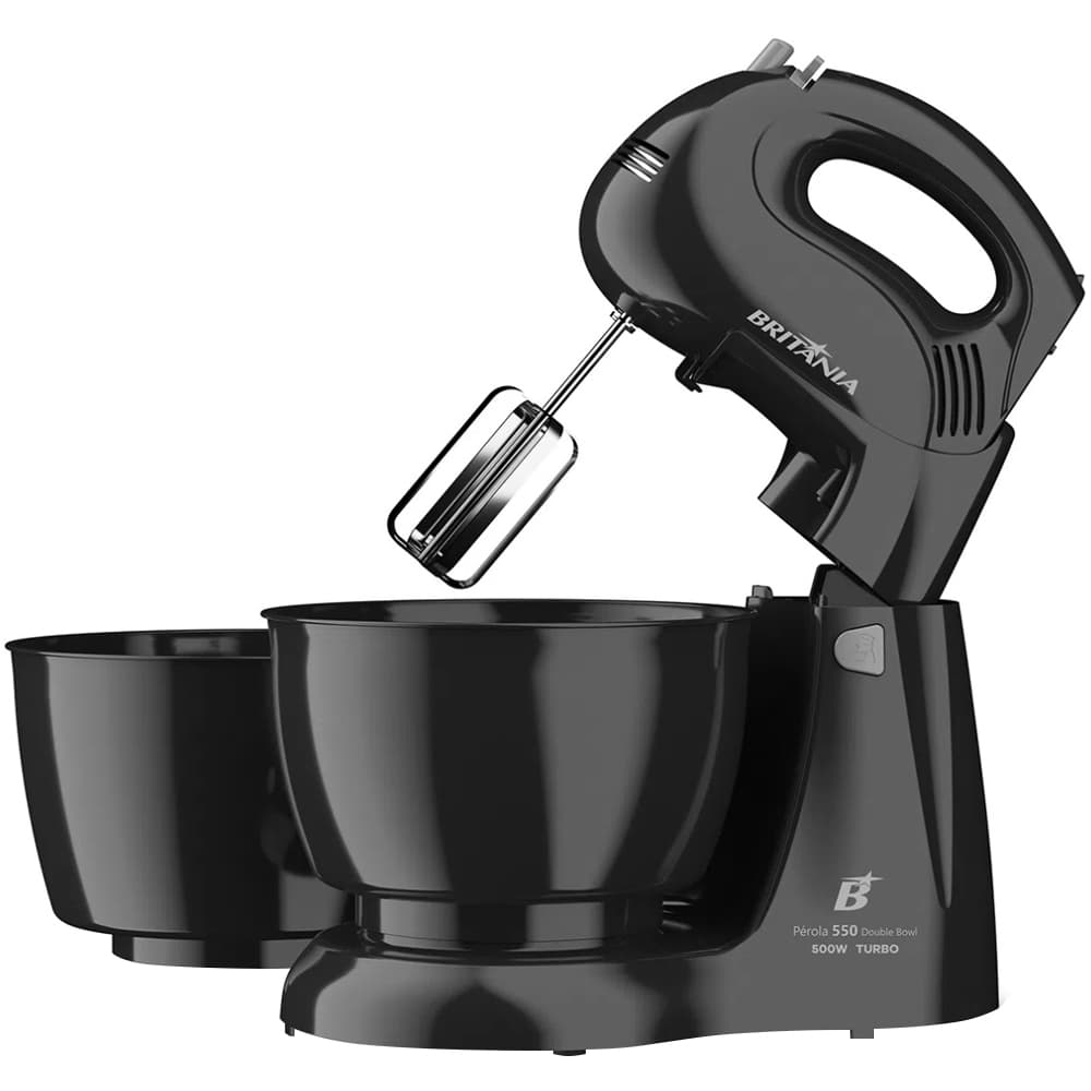 Batedeira Britania Perola Double Bowl 4 Velocidades/500W/220V 50/60Hz Preto