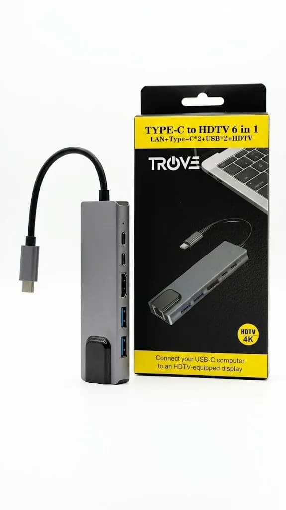 Anúncio: Trove Hub USB-C 6 En 1 Usb/usb-c/hdtv/lan