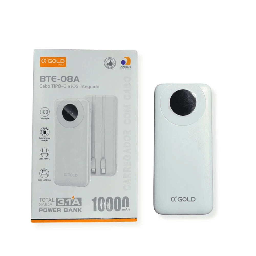 Anúncio: A'gold PRO Cargador Portatil BTE-08A (anatel) 3.1A 10000MAH Blanco