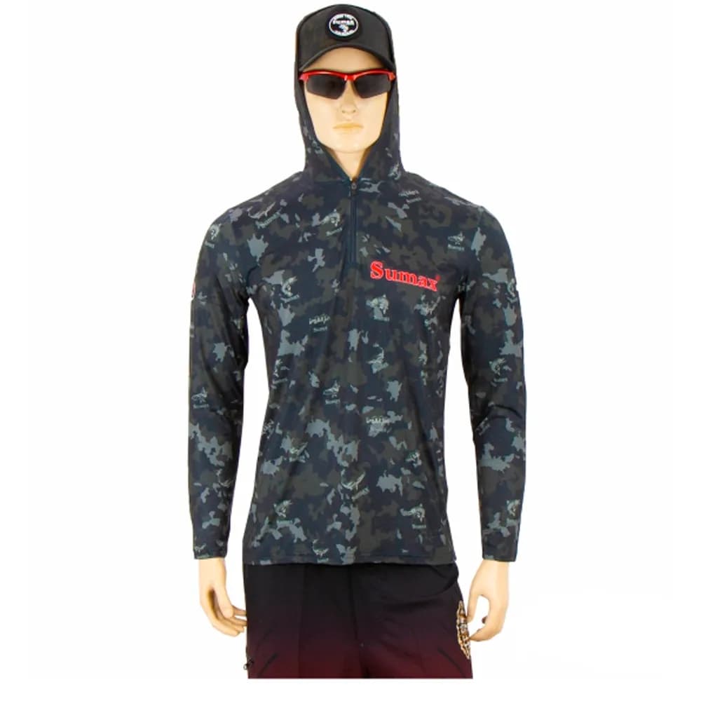 Anúncio: Sumax Camiseta De Pesca BSW2406-4L UV50+ Camuflado/verde
