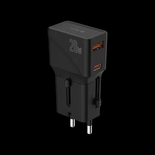 Anúncio: Devia Cargador G520 20W Fuente Usbc/usba Eu/uk/usa/jp/cn S/cable Black