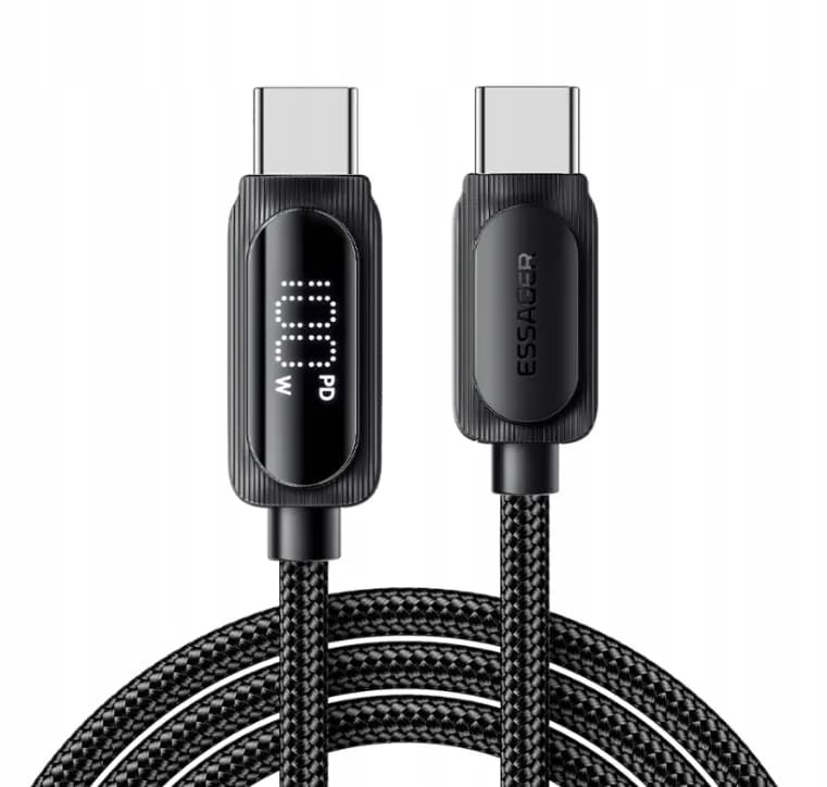 Anúncio: Essager Cable EXCTT1-XLA01-P USB-C A USB-C 100W 2M Black