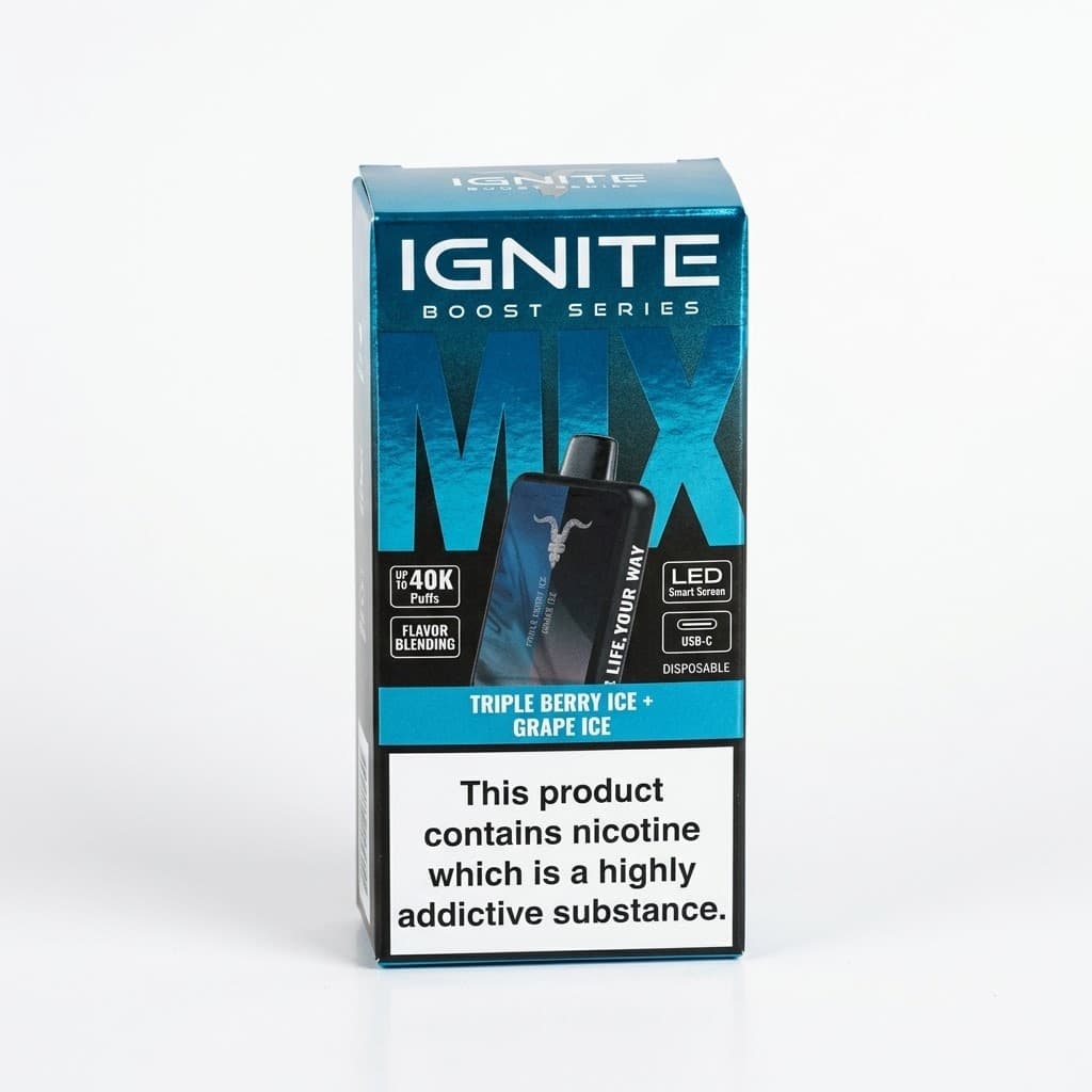 Anúncio: Ignite Vaper Desechable Mix Boost Series 40K Triple Berry Ice/grape Ice