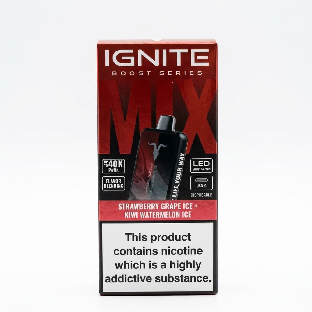 Anúncio: Ignite Vaper Desechable Mix Boost Series 40K Strawberry Grape Ice/kiwi Watermelon Ice