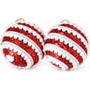 Anúncio: Original Adorno Navideño Esferas MZ-748 2PCS Rojo C/brillo Encaje Blanco 10CM