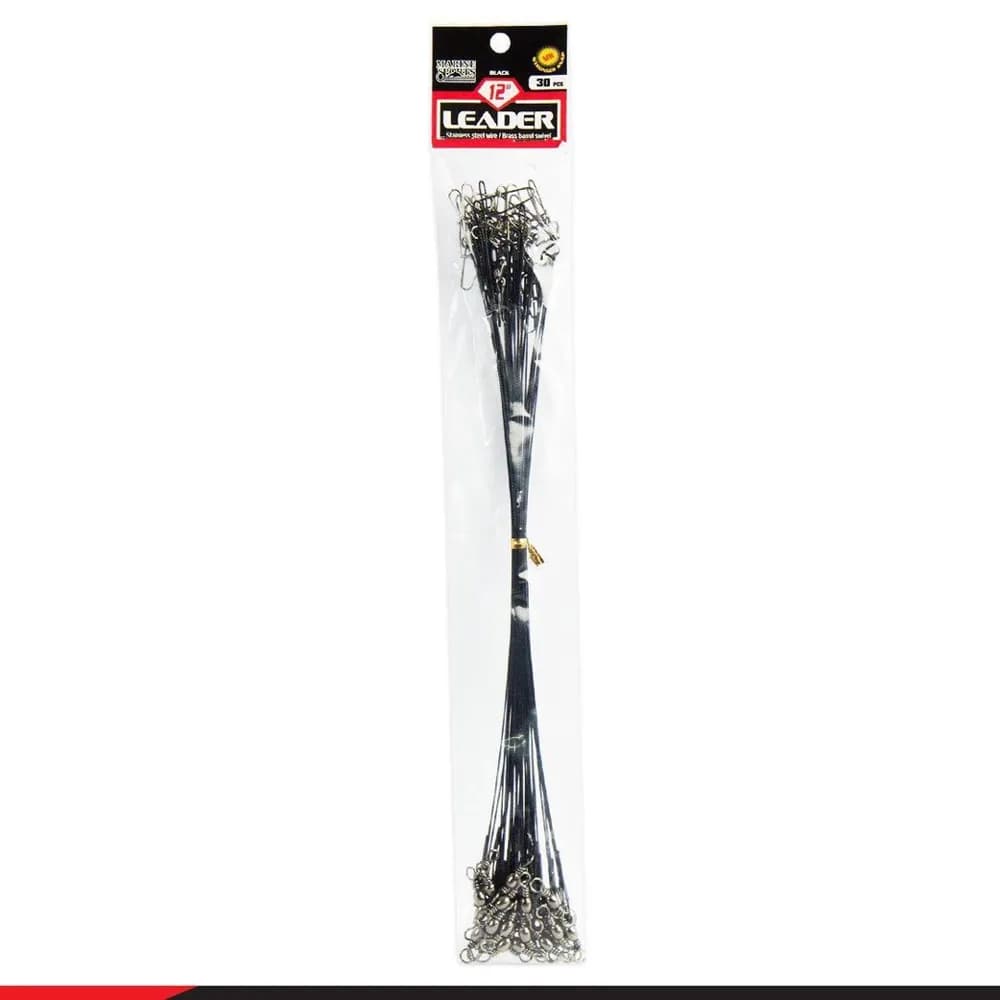 Anúncio: Marine Chicote Leader 90LB 12" 30CM C/30PCS Blacknickel