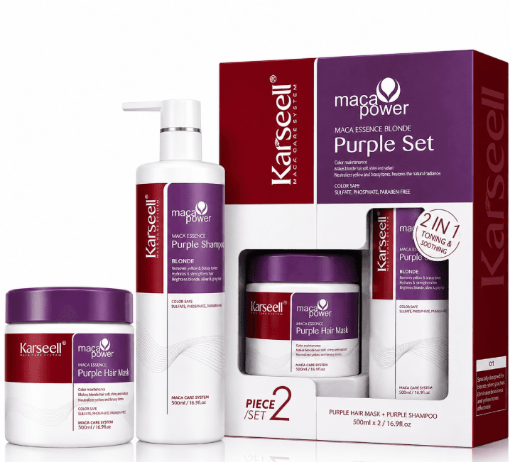 Anúncio: Karseell Set Capilar Purple Mascarilla 500ML + Shampoo 500ML