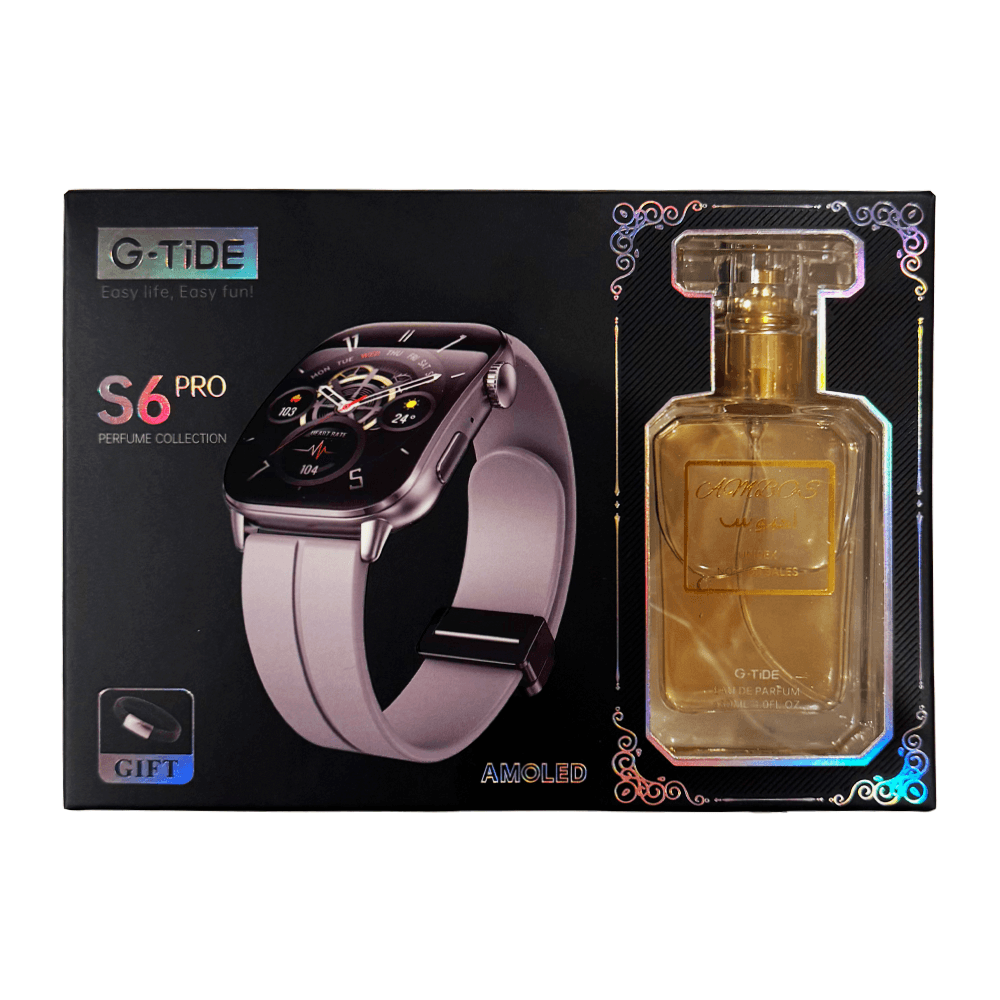 Anúncio: Smartwatch G-Tide S6 Pro com Tela Curva AMOLED 1.95 / IP68 / 300 mAh - Silver + Perfume AMBOS